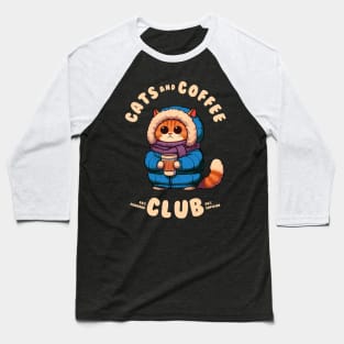 Cats and Coffee Club Baseball T-Shirt